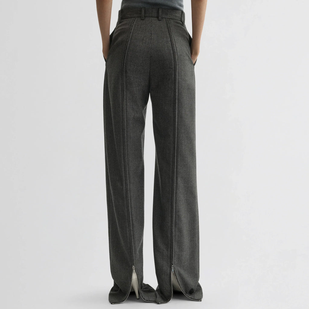 ZIP TROUSERS | green bronze wool