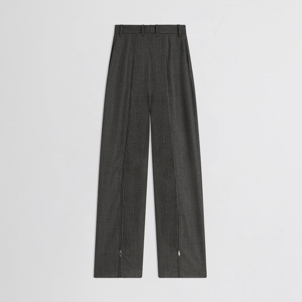 ZIP TROUSERS | green bronze wool