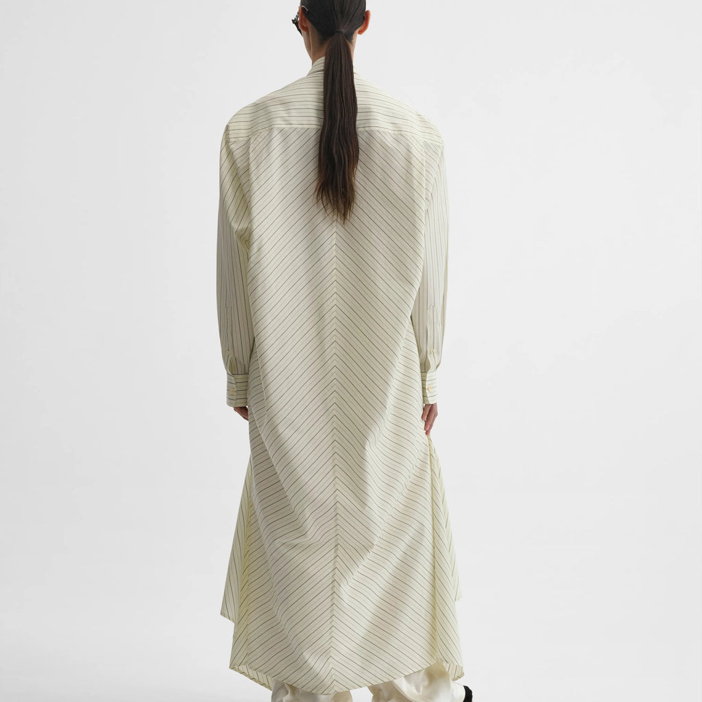 DROPPED FRONT SHIRT | pale lemon cotton