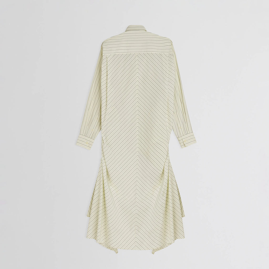 DROPPED FRONT SHIRT | pale lemon cotton