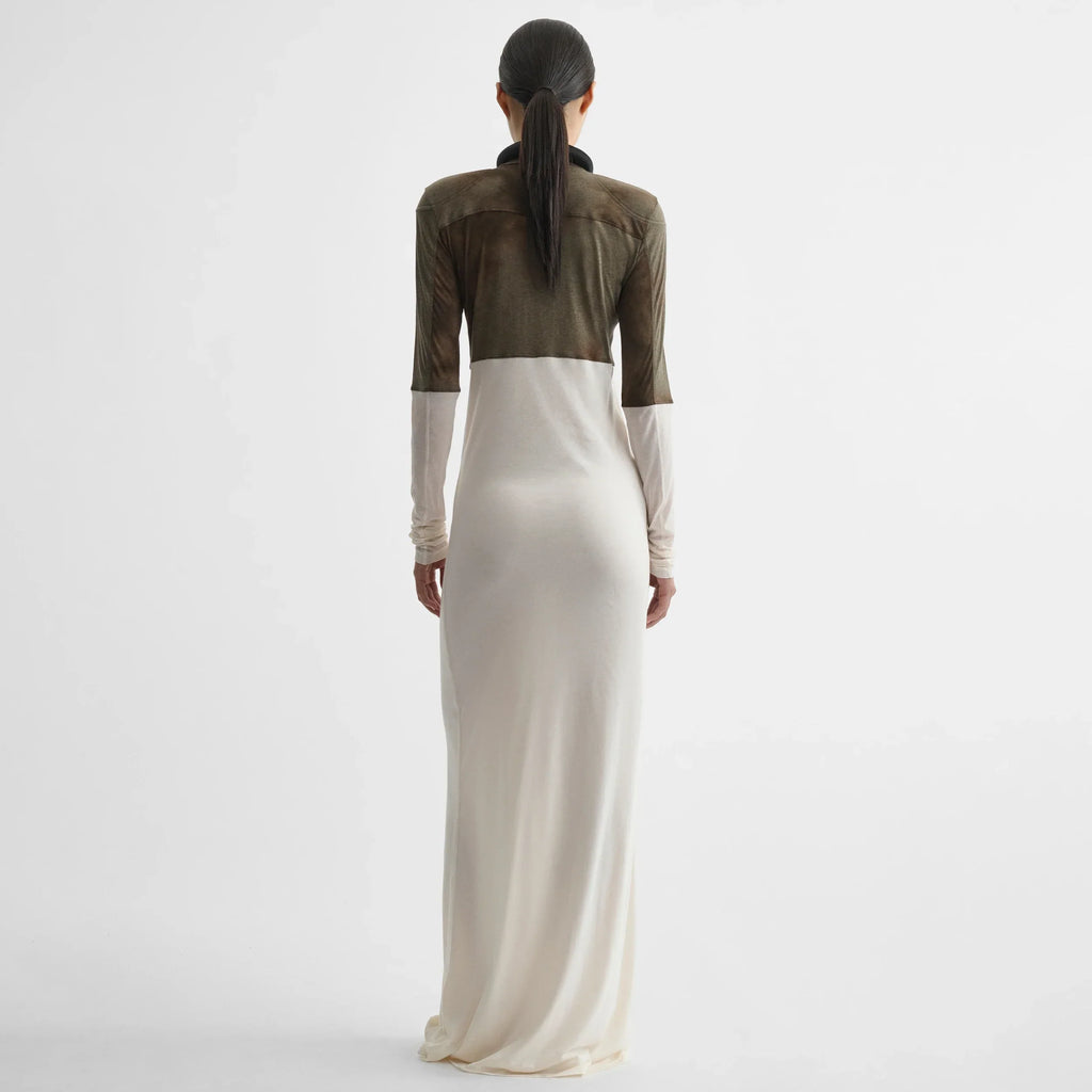 TUBULAR LINER DRESS | tobacco ivory cotton