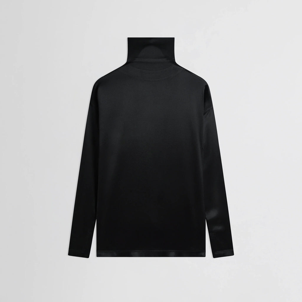 LIQUID KNOT COLLAR TOP | black silk