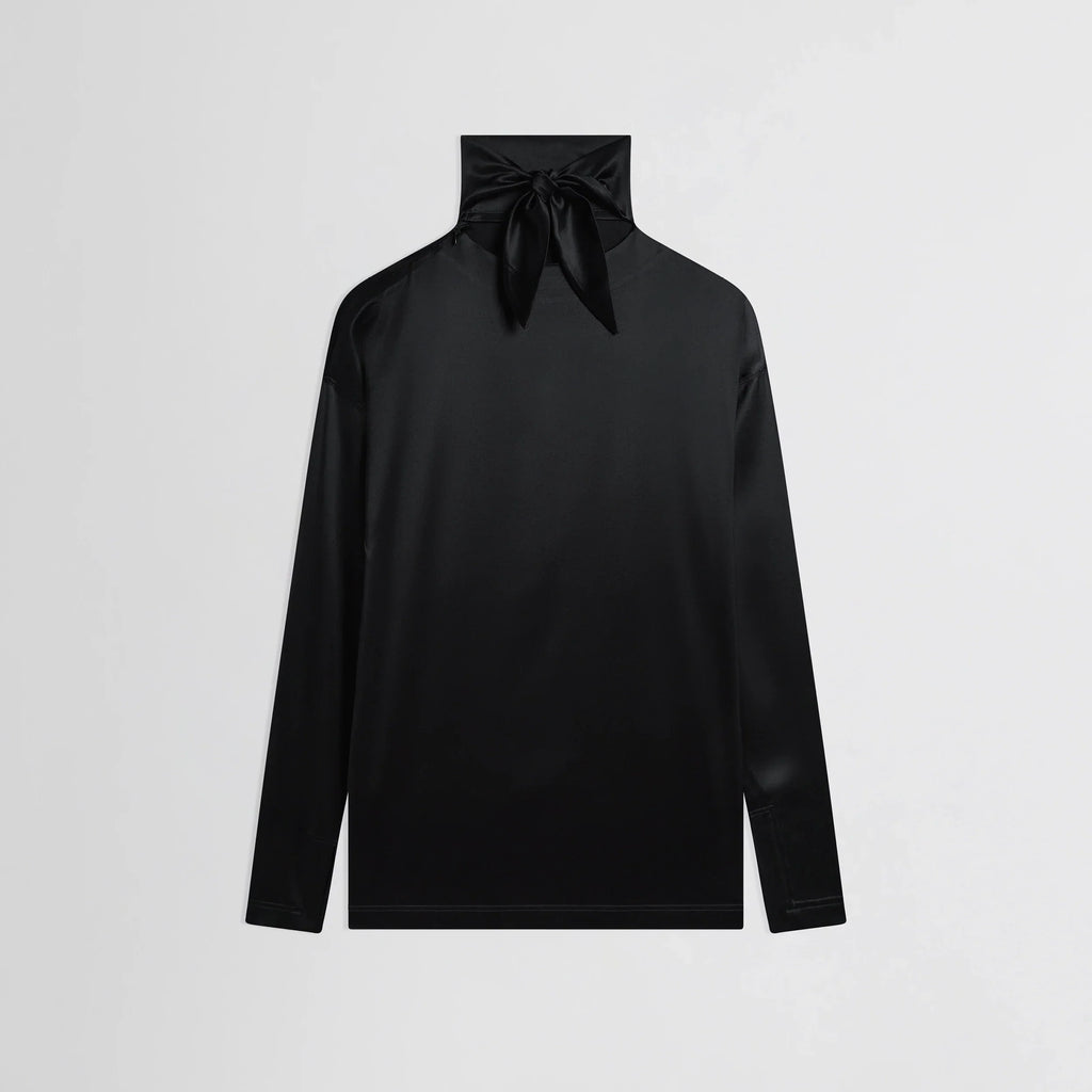 LIQUID KNOT COLLAR TOP | black silk