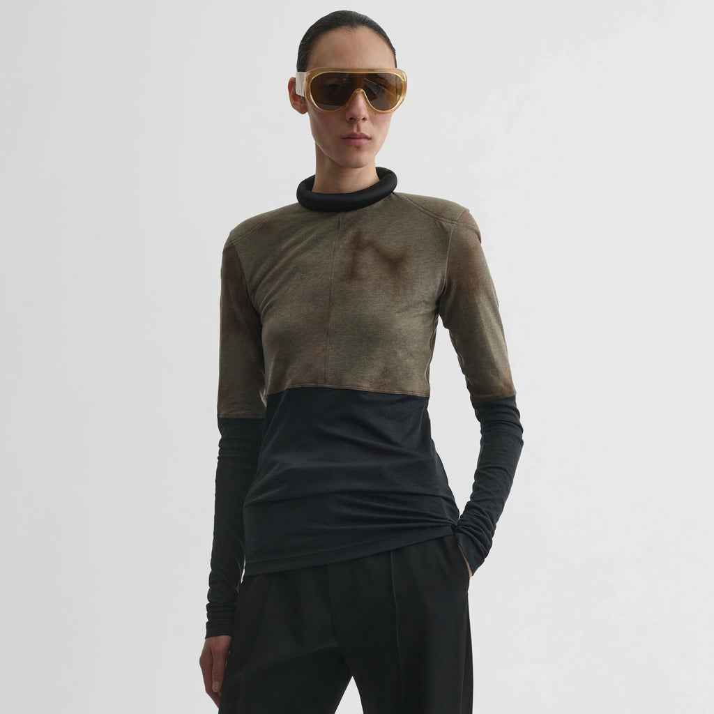 TUBULAR TOP | tobacco black cotton