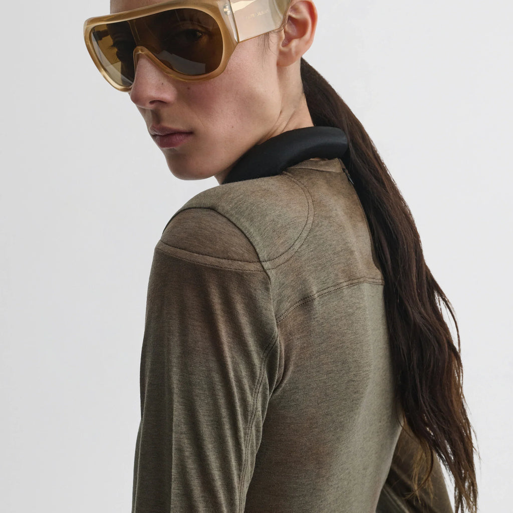 TUBULAR TOP | tobacco black cotton