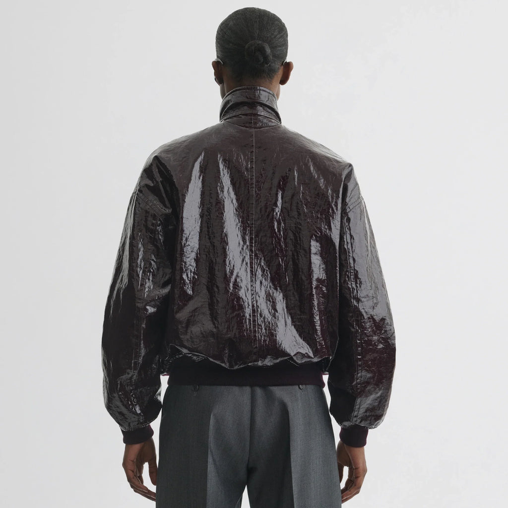 GOLF JACKET | burgundy linen canvas