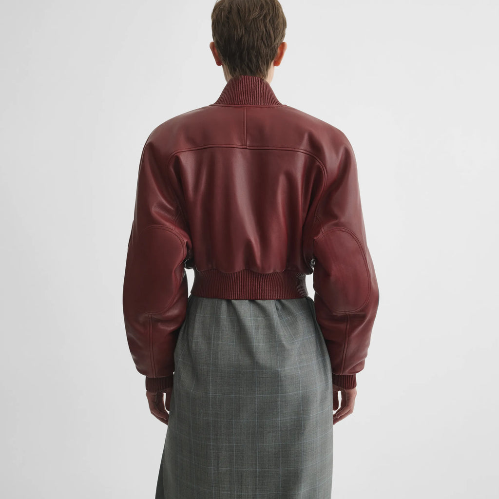 POCKET BOMBER JACKET | brick leather